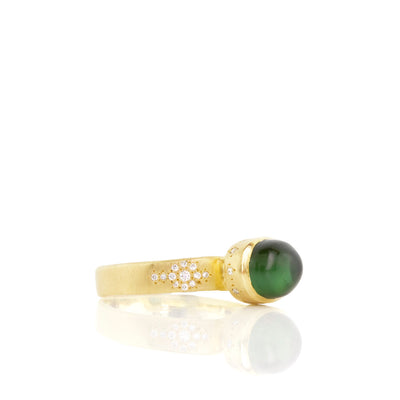 Green Tourmaline Shimmer Ring