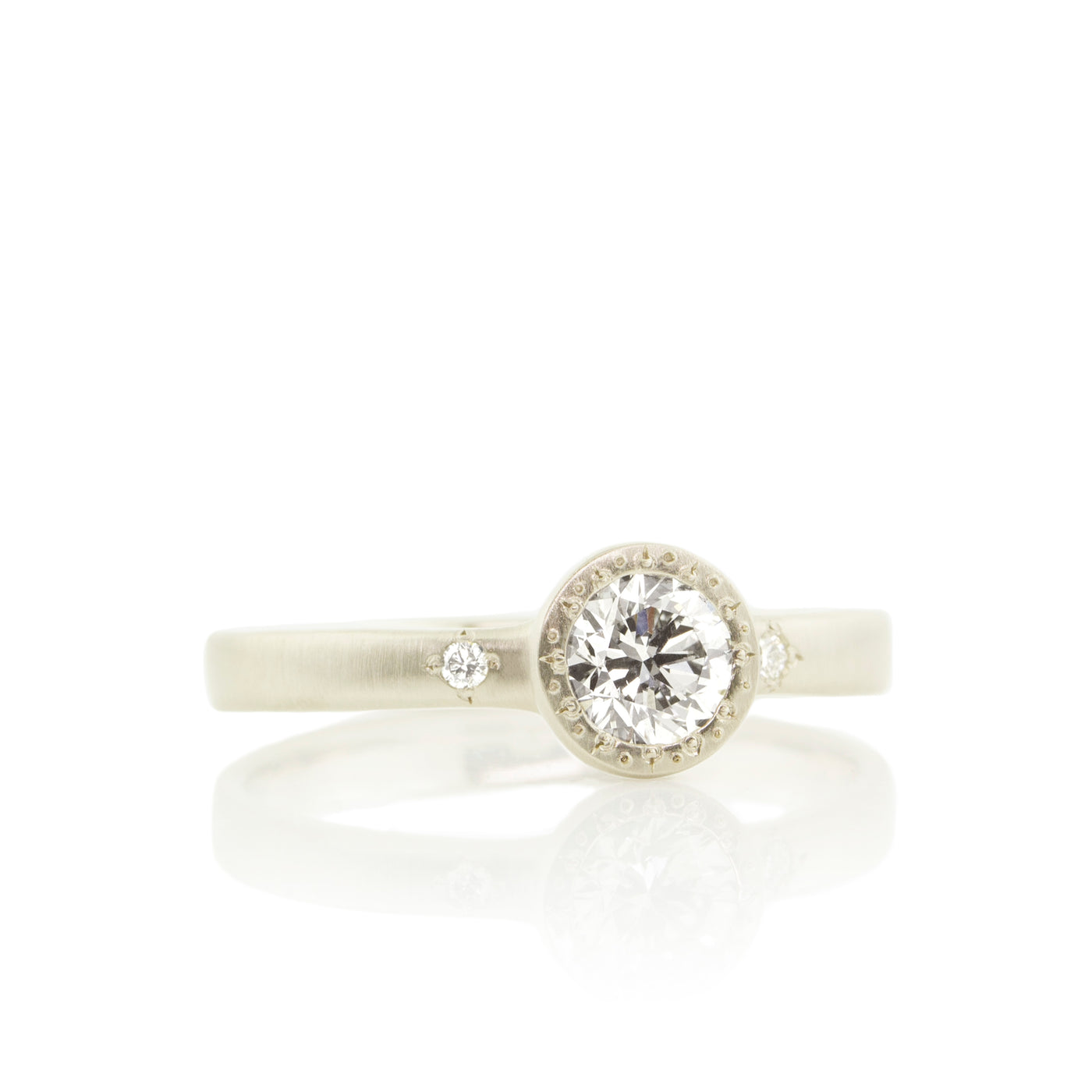 Diamond Etched Round Ring