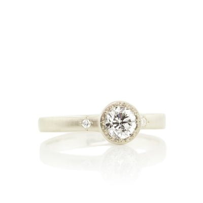 Diamond Etched Round Ring