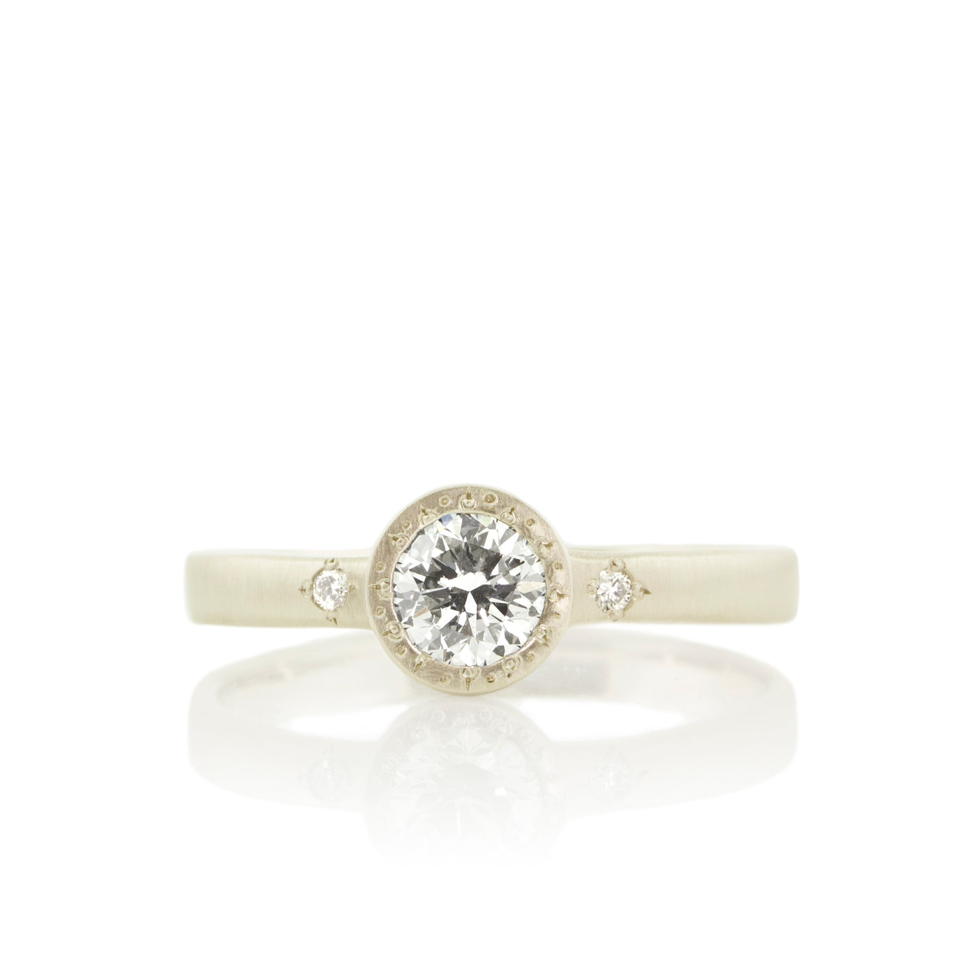 Diamond Etched Round Ring