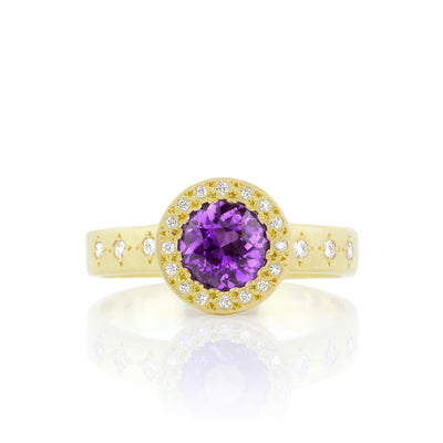 Purple Sapphire Floret Ring