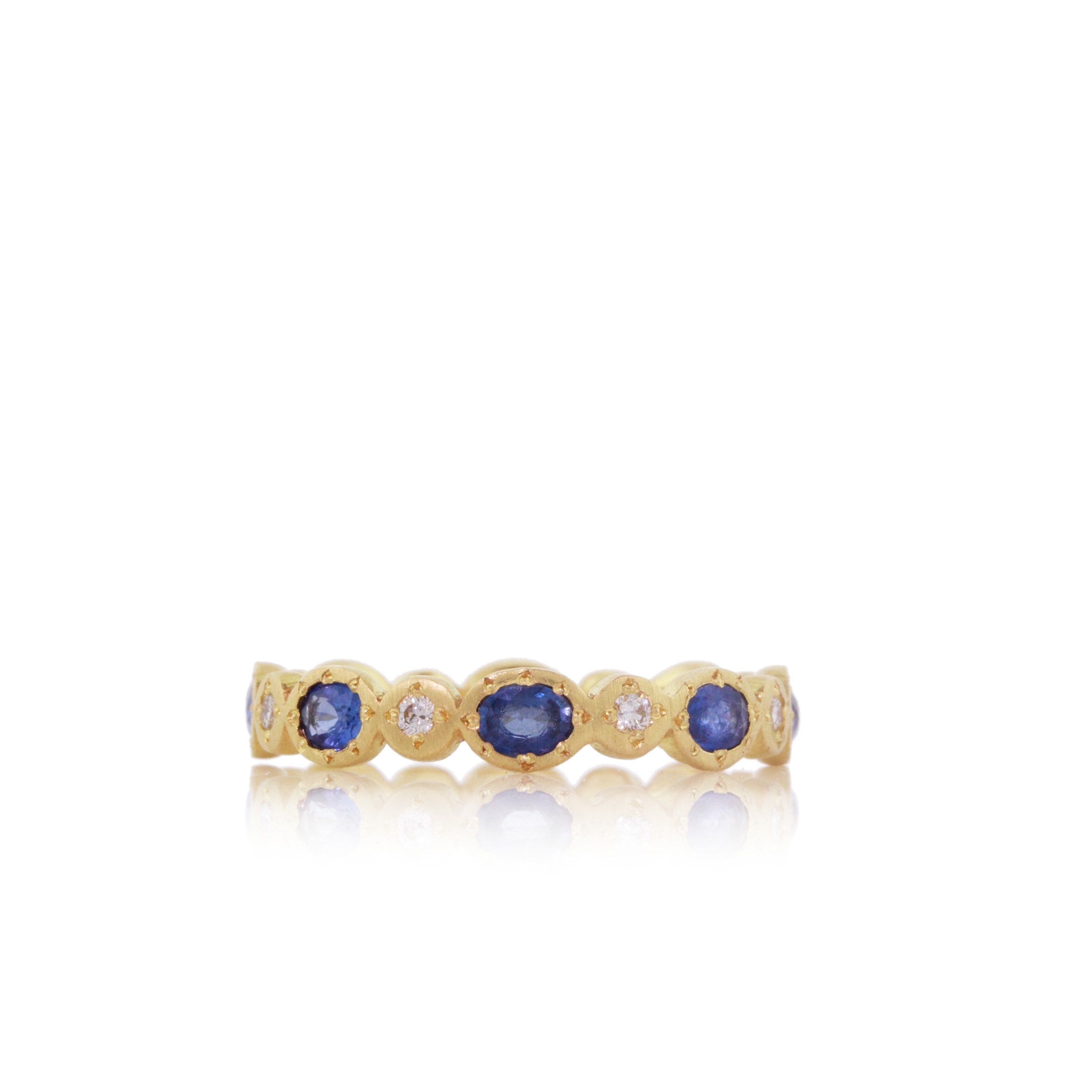 Sapphire Oval & Round Band
