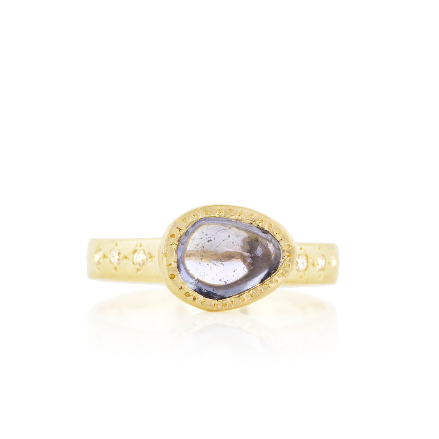 Oval Blue Stained Glass Sapphire Ring