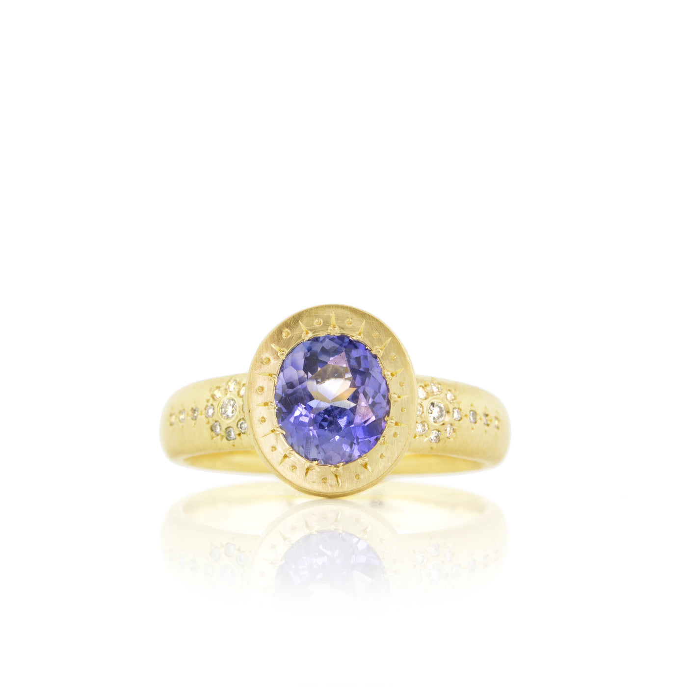 Tapered Oval Shimmer Solitaire Ring