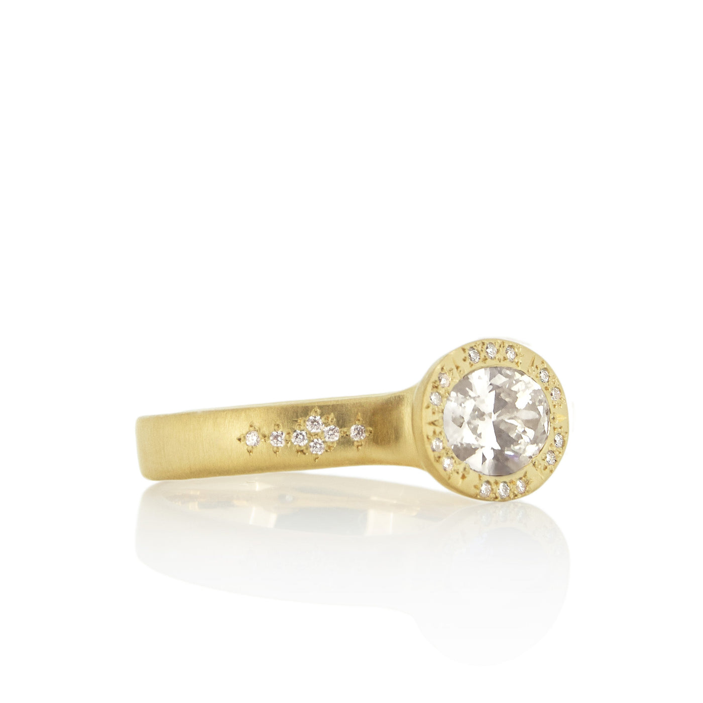 Oval Beaded Horizon Ring