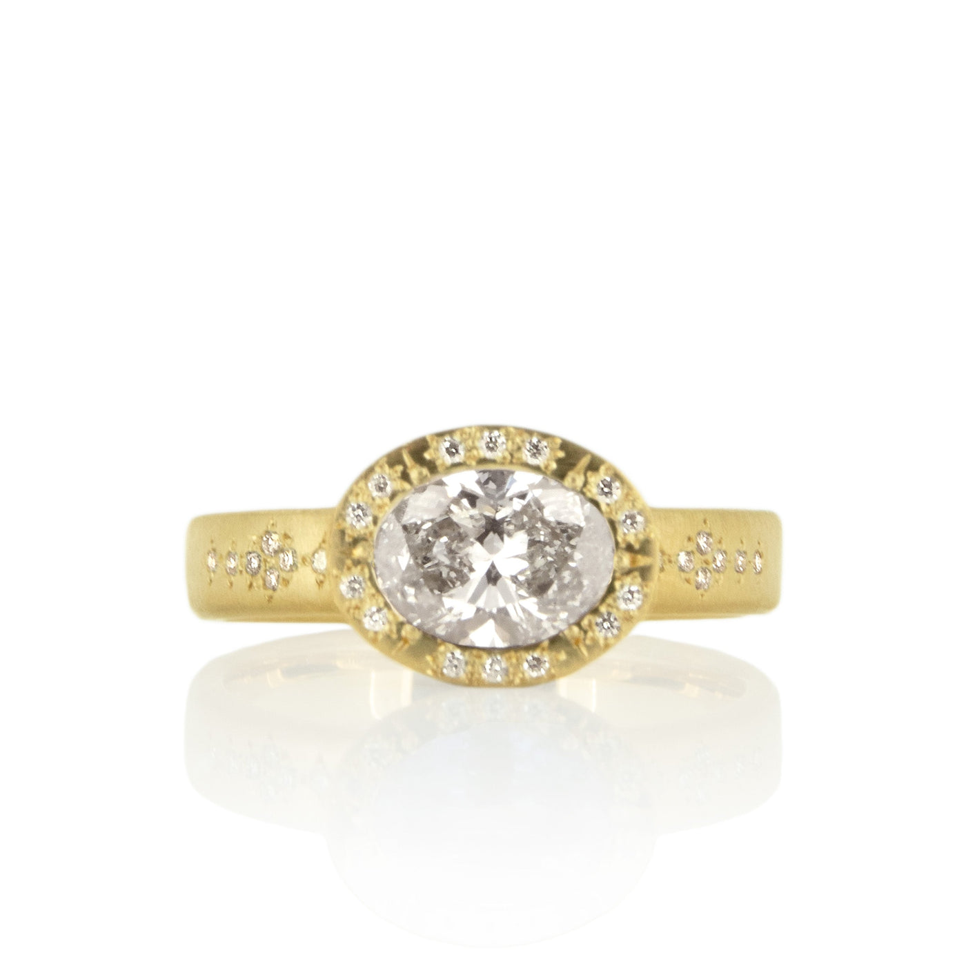 Oval Beaded Horizon Ring