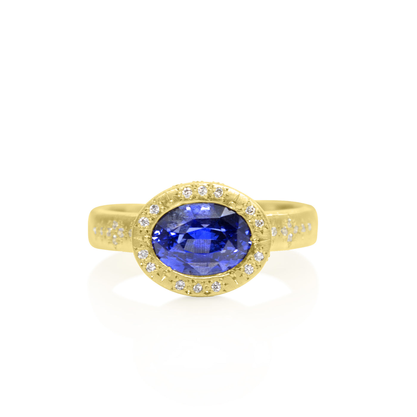 Sapphire Oval Beaded Horizon