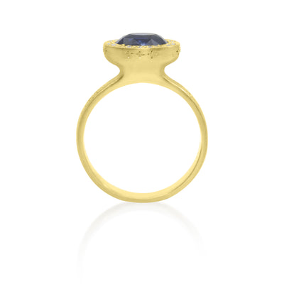 Sapphire Oval Beaded Horizon