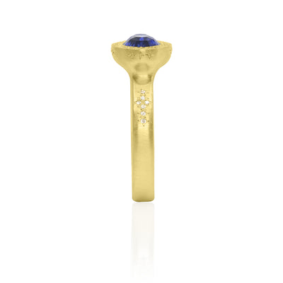 Sapphire Oval Beaded Horizon