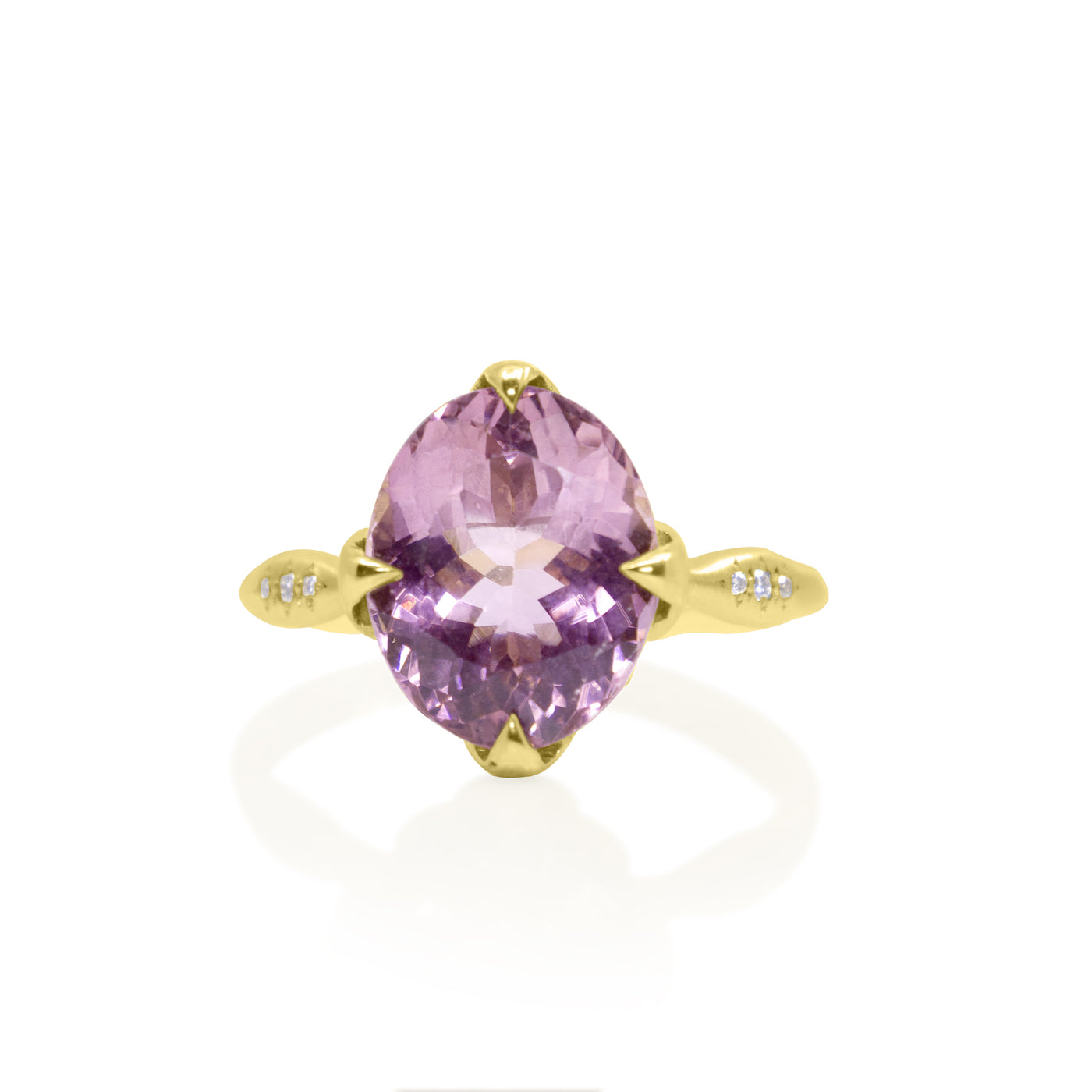 Pink Tourmaline Oval Rosebud Ring