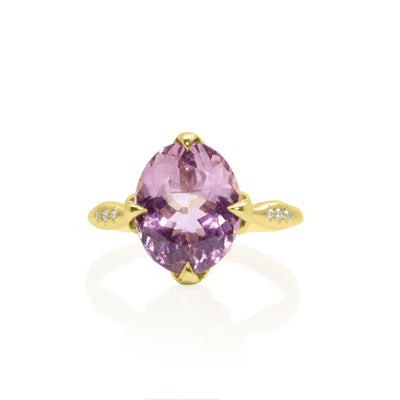 Pink Tourmaline Oval Rosebud Ring