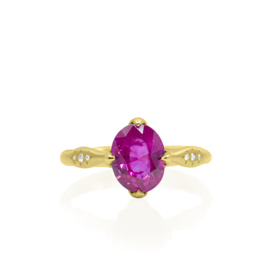 Oval Rosebud with Three Side Stones