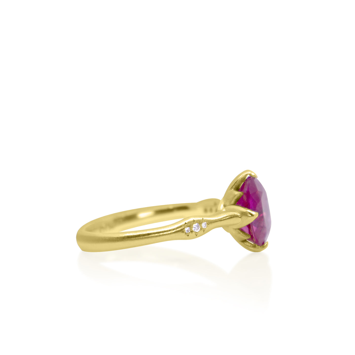 Oval Rosebud with Three Side Stones