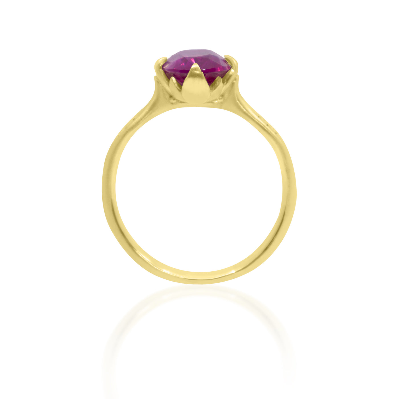 Oval Rosebud with Three Side Stones