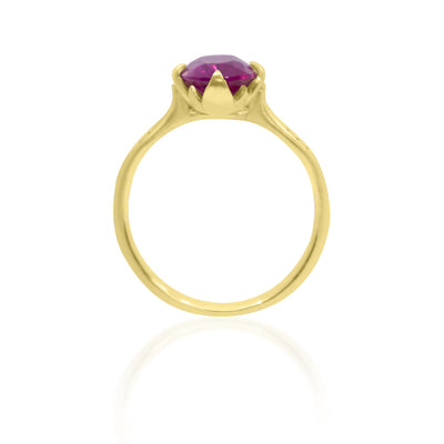 Oval Rosebud with Three Side Stones