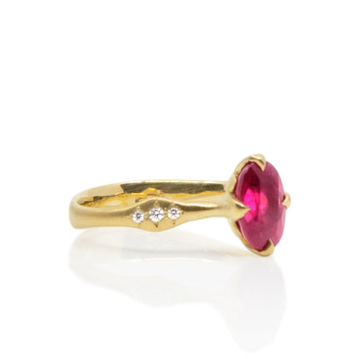 Tourmaline Oval Rosebud Ring