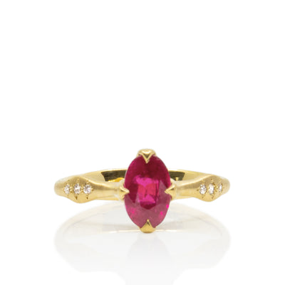 Tourmaline Oval Rosebud Ring