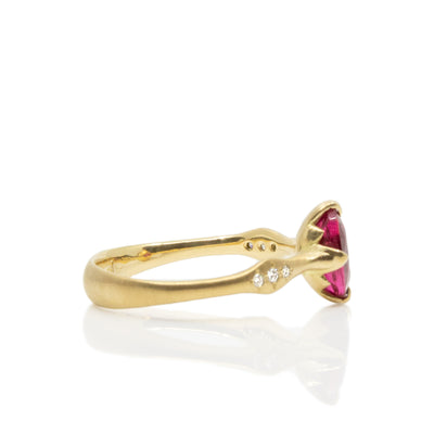 Tourmaline Oval Rosebud Ring