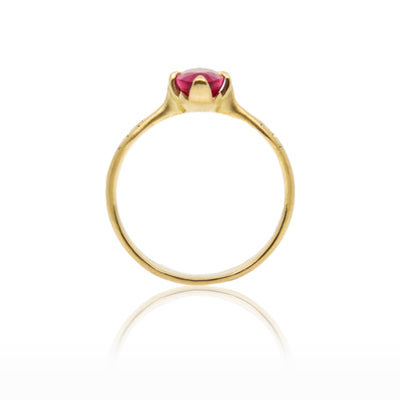Tourmaline Oval Rosebud Ring