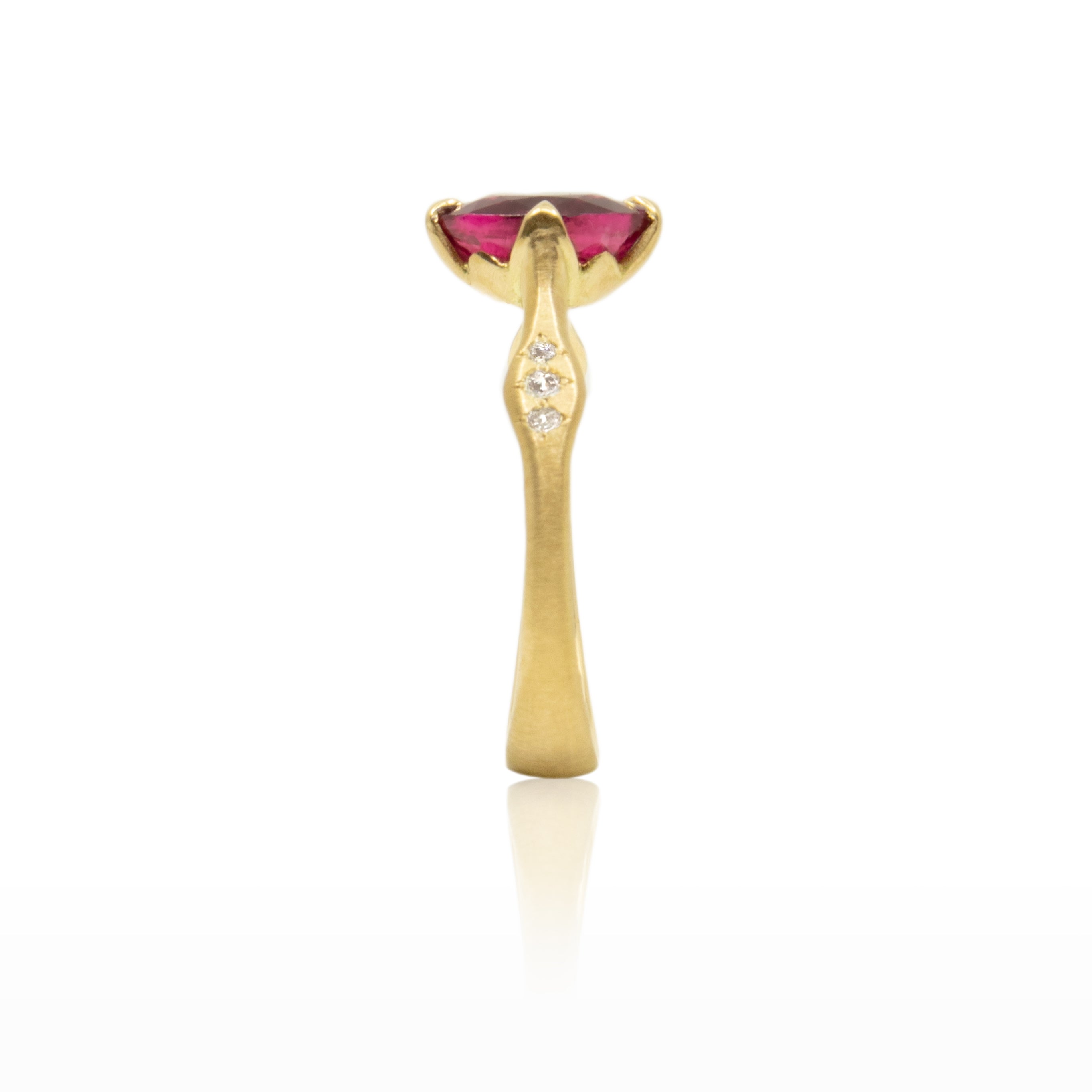 Tourmaline Oval Rosebud Ring