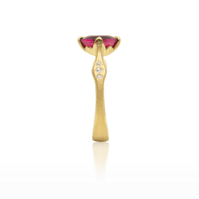 Tourmaline Oval Rosebud Ring