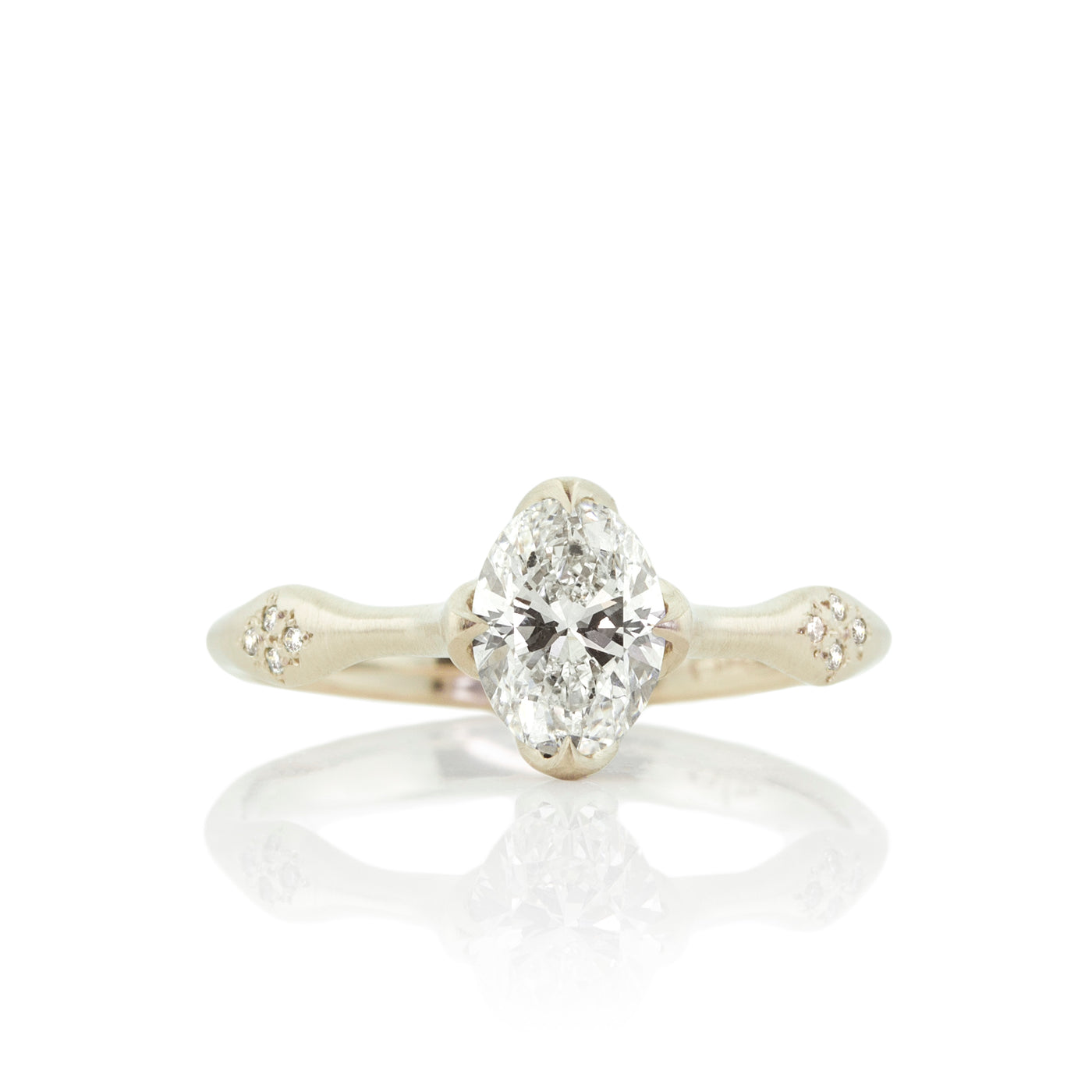 Diamond Oval Rosebud Ring