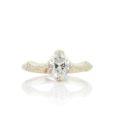 Diamond Oval Rosebud Ring
