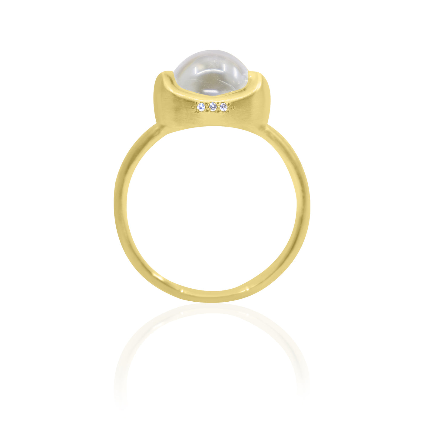 Moonstone Crown Set Teardrop Ring