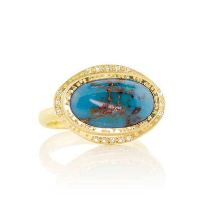Horizontal Persian Turquoise Ring