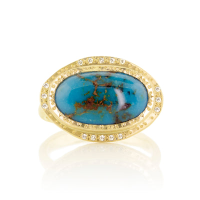 Horizontal Persian Turquoise Ring