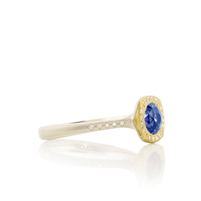 Two Tone Sapphire Ring