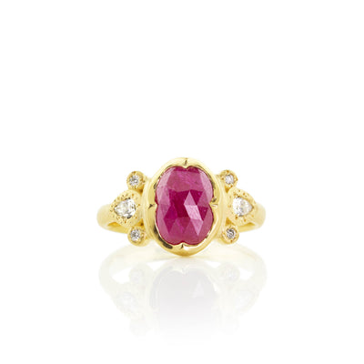 Oval Ruby and Diamond Ring