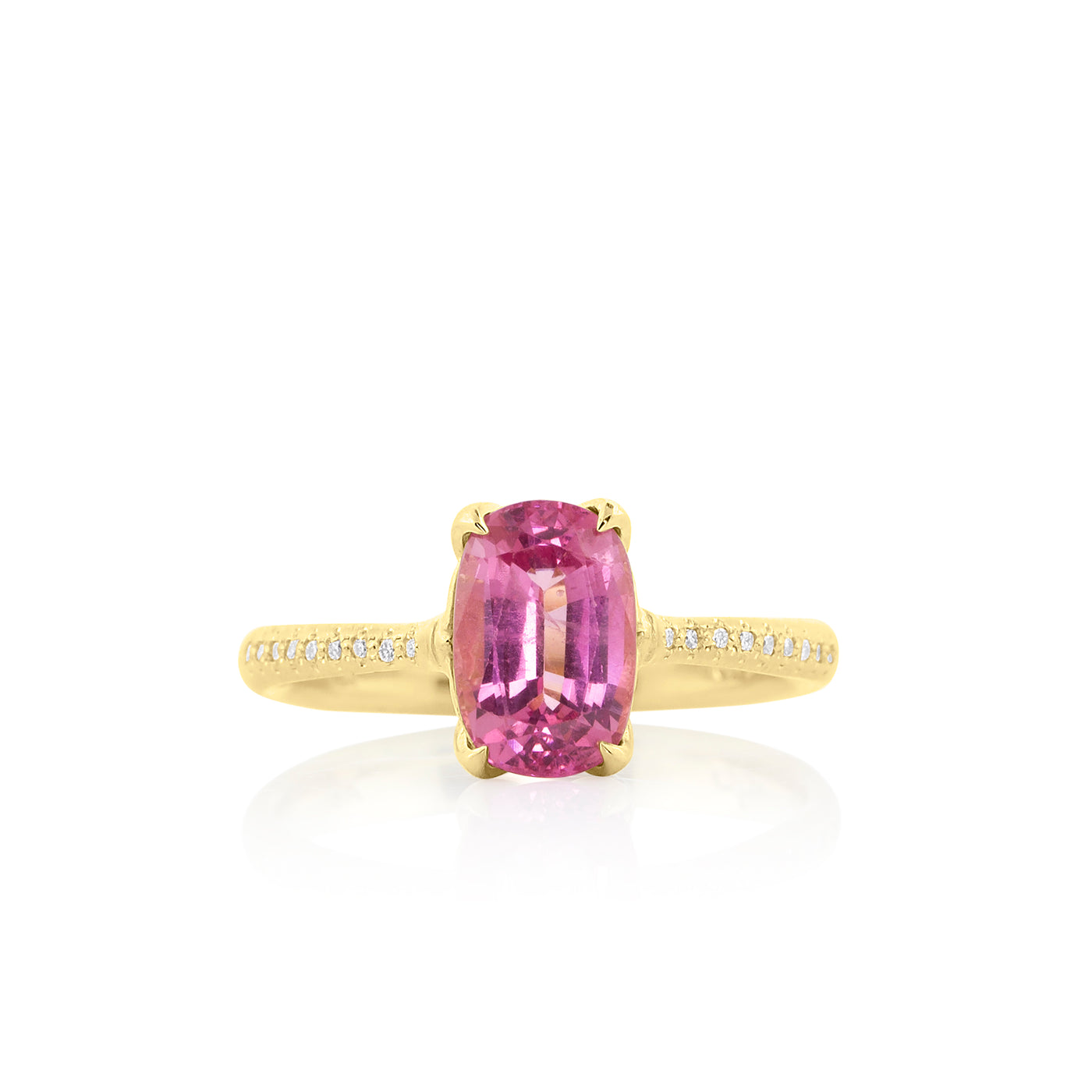 Rosebud Cushion Prong Succession Ring