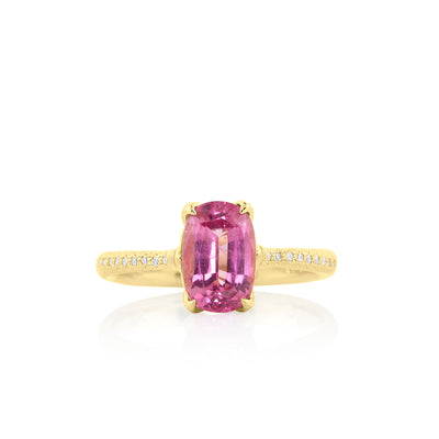 Rosebud Cushion Prong Succession Ring