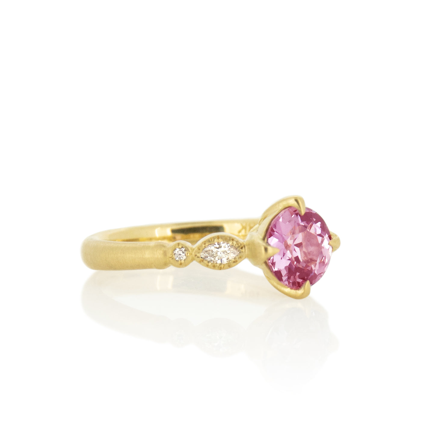 Oval and Round Rosebud Solitaire
