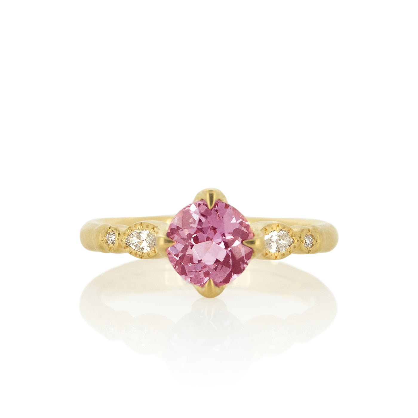 Oval and Round Rosebud Solitaire