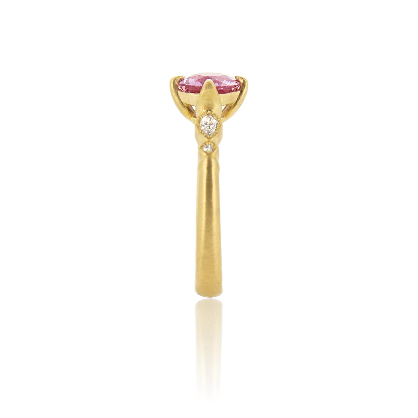 Oval and Round Rosebud Solitaire