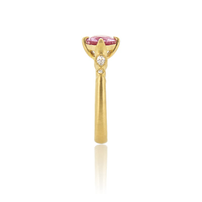 Oval and Round Rosebud Solitaire