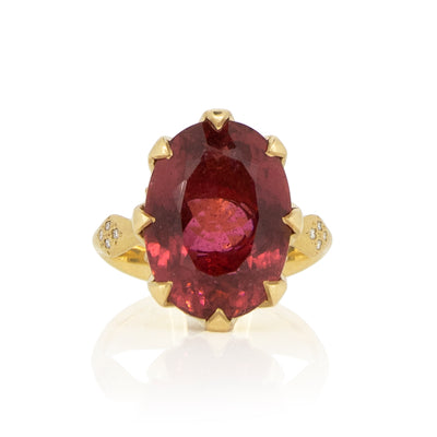 RUBELLITE ROSEBUD PRONG SET