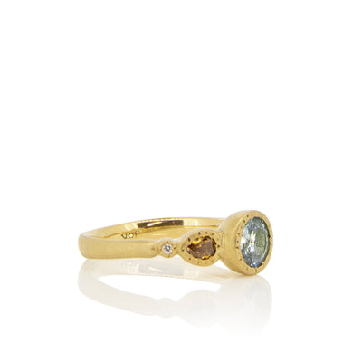 Etched Bezel and Pear Side Ring
