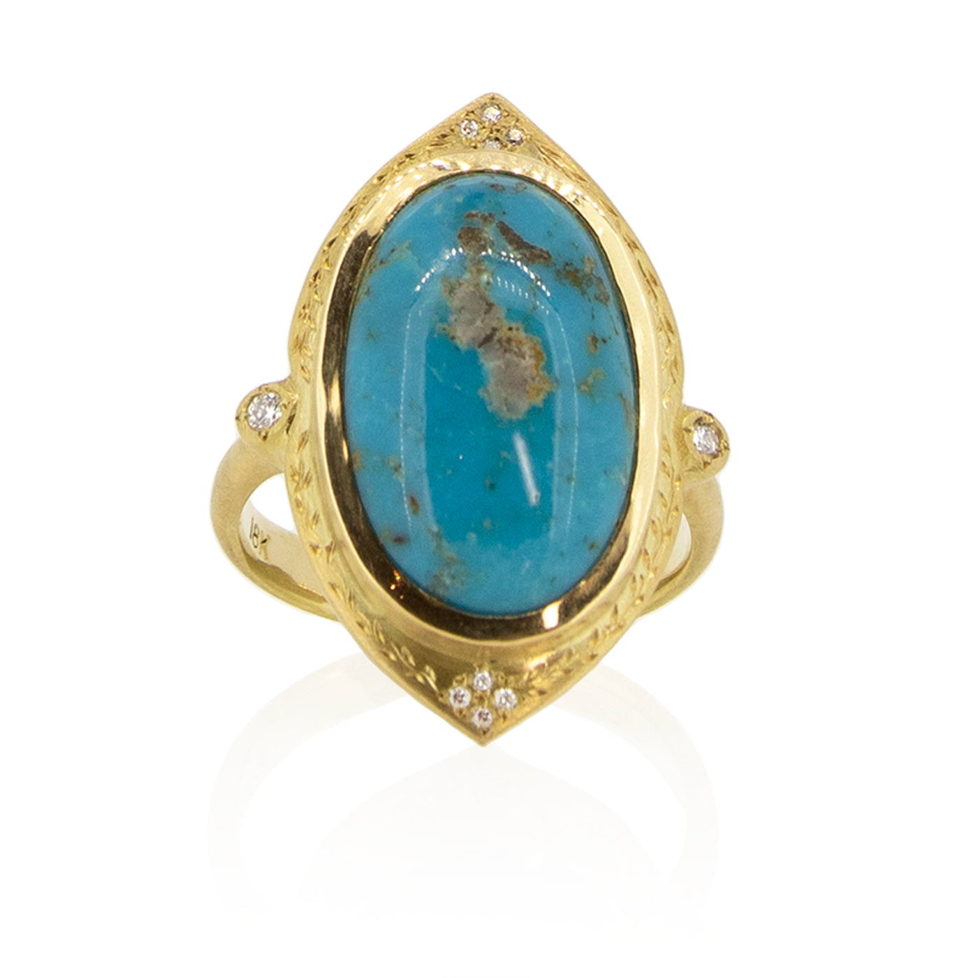 Vertically Set Oval Turquoise Ring