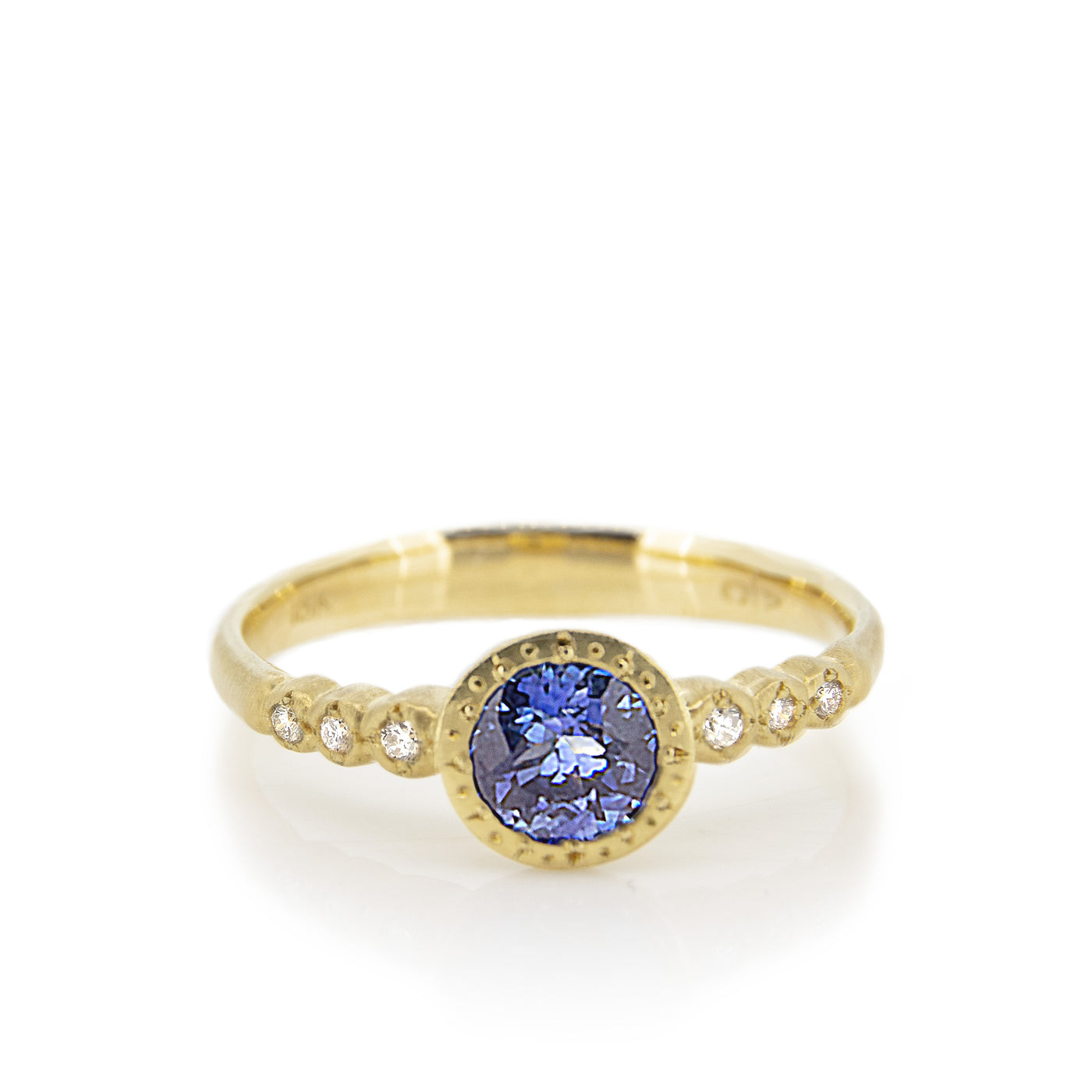 ETCHED BEZEL SAPPHIRE RING