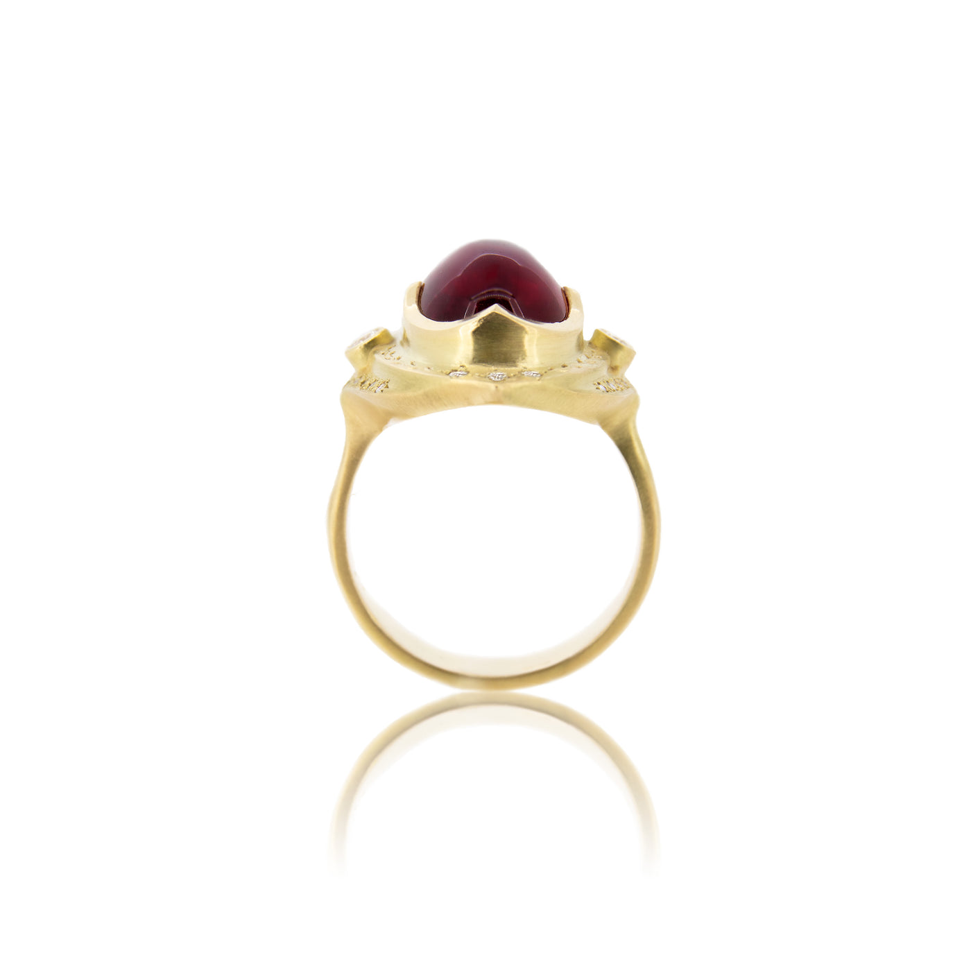 Oval Rubellite Three Tier Ring