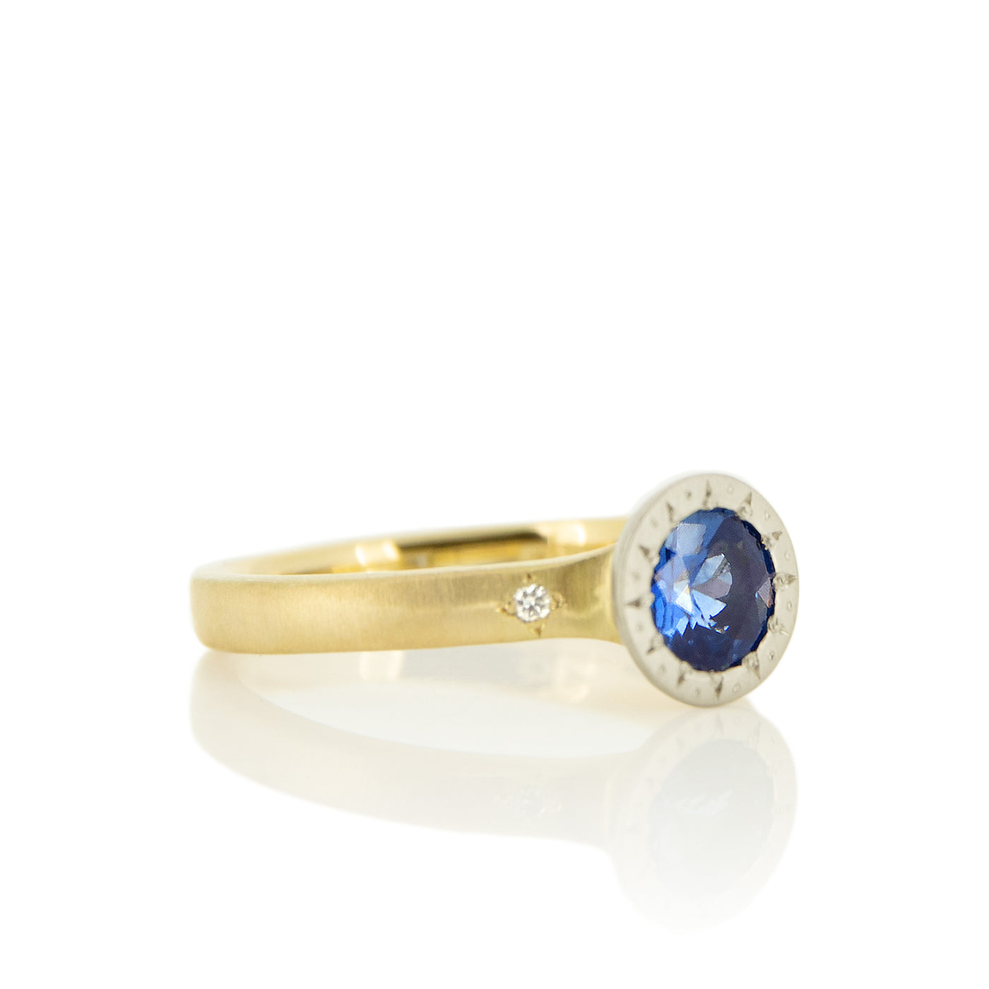 Harmony Etched Sapphire Ring