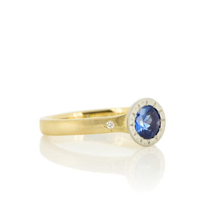 Harmony Etched Sapphire Ring