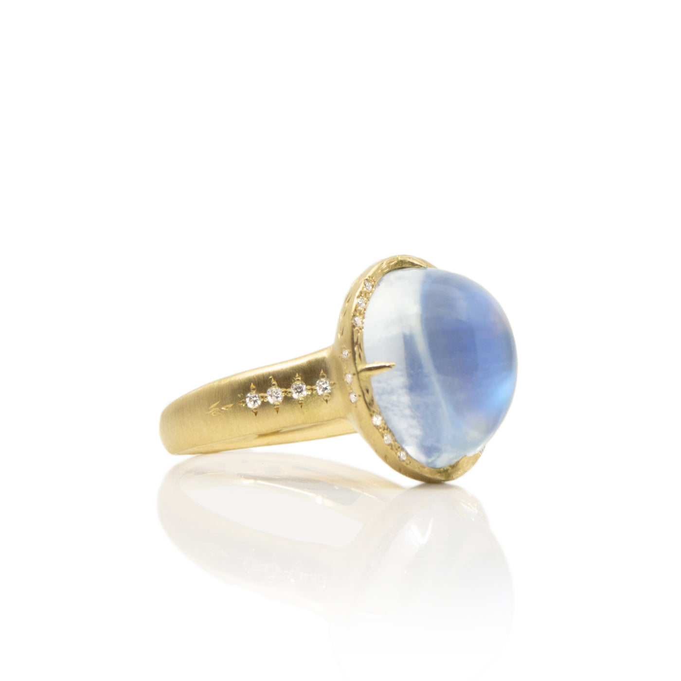 Prong Set Oval Moonstone Ring