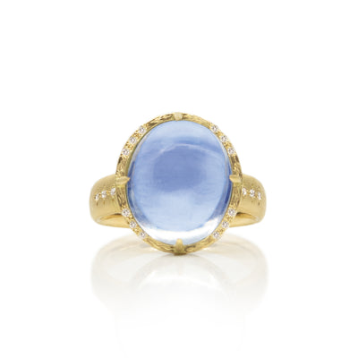 Prong Set Oval Moonstone Ring