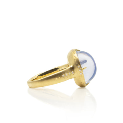 Prong Set Oval Moonstone Ring