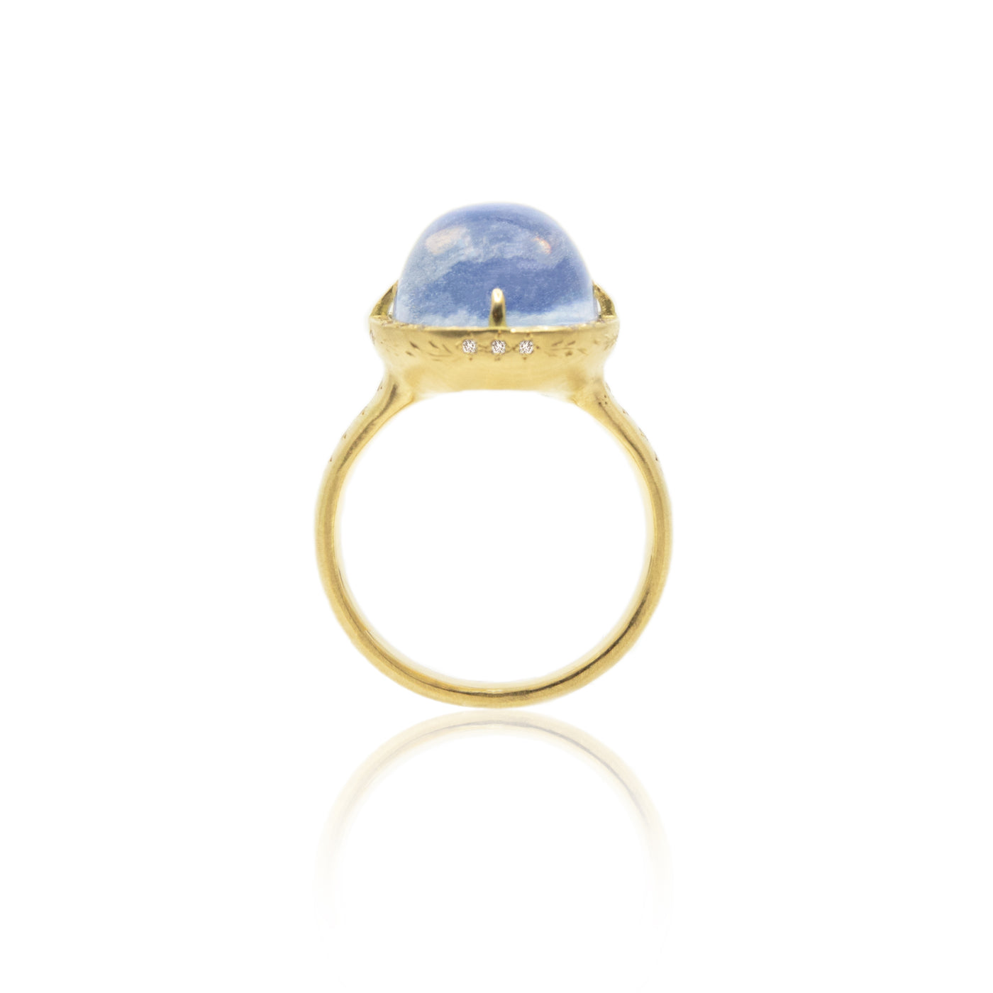Prong Set Oval Moonstone Ring