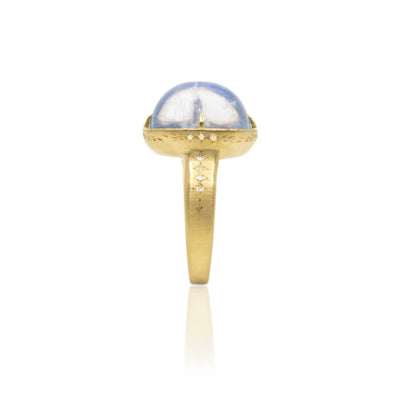 Prong Set Oval Moonstone Ring